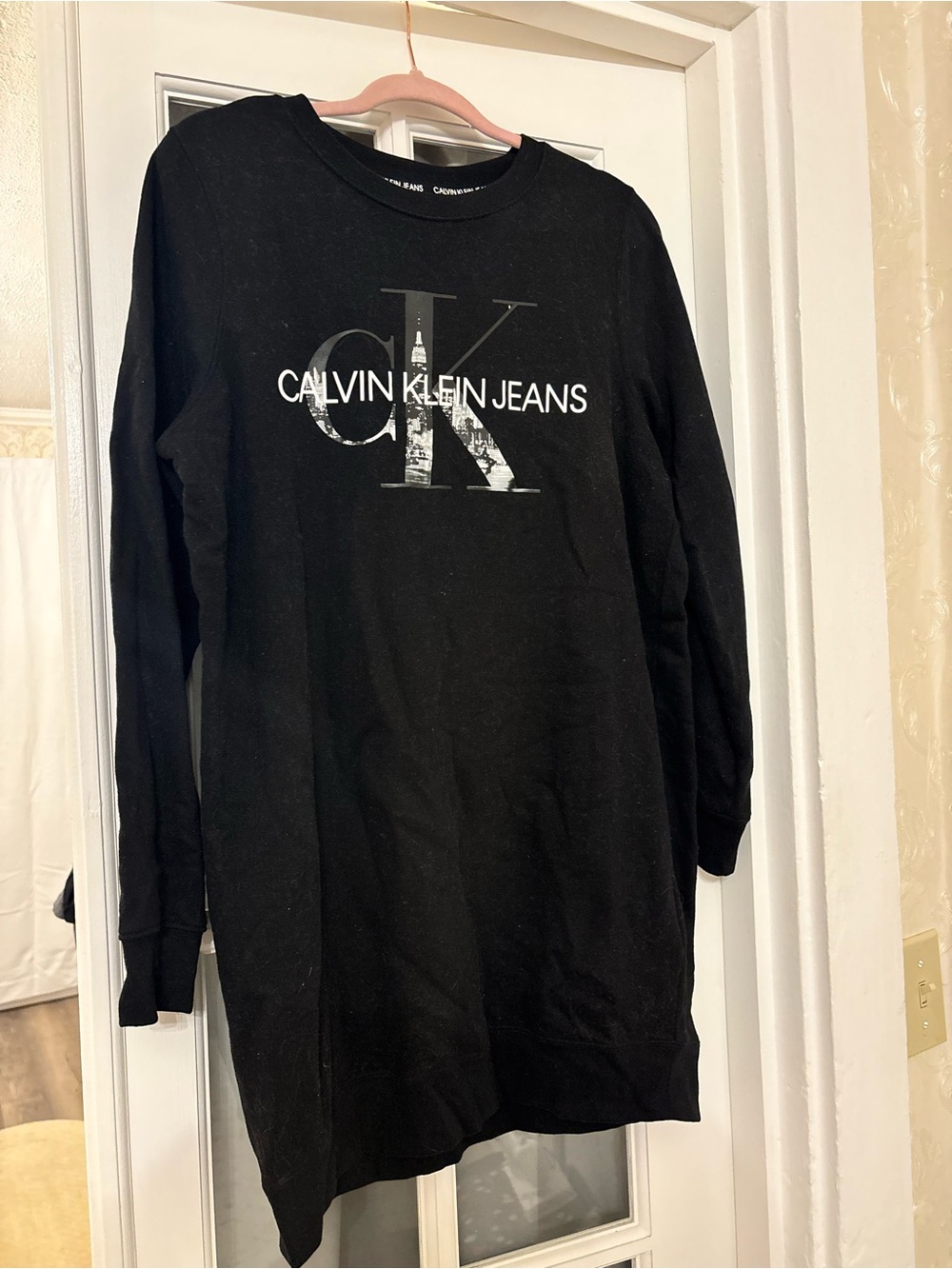 Women’s Calvin Klein Jeans Black Crewneck Sweatshirt Dress
